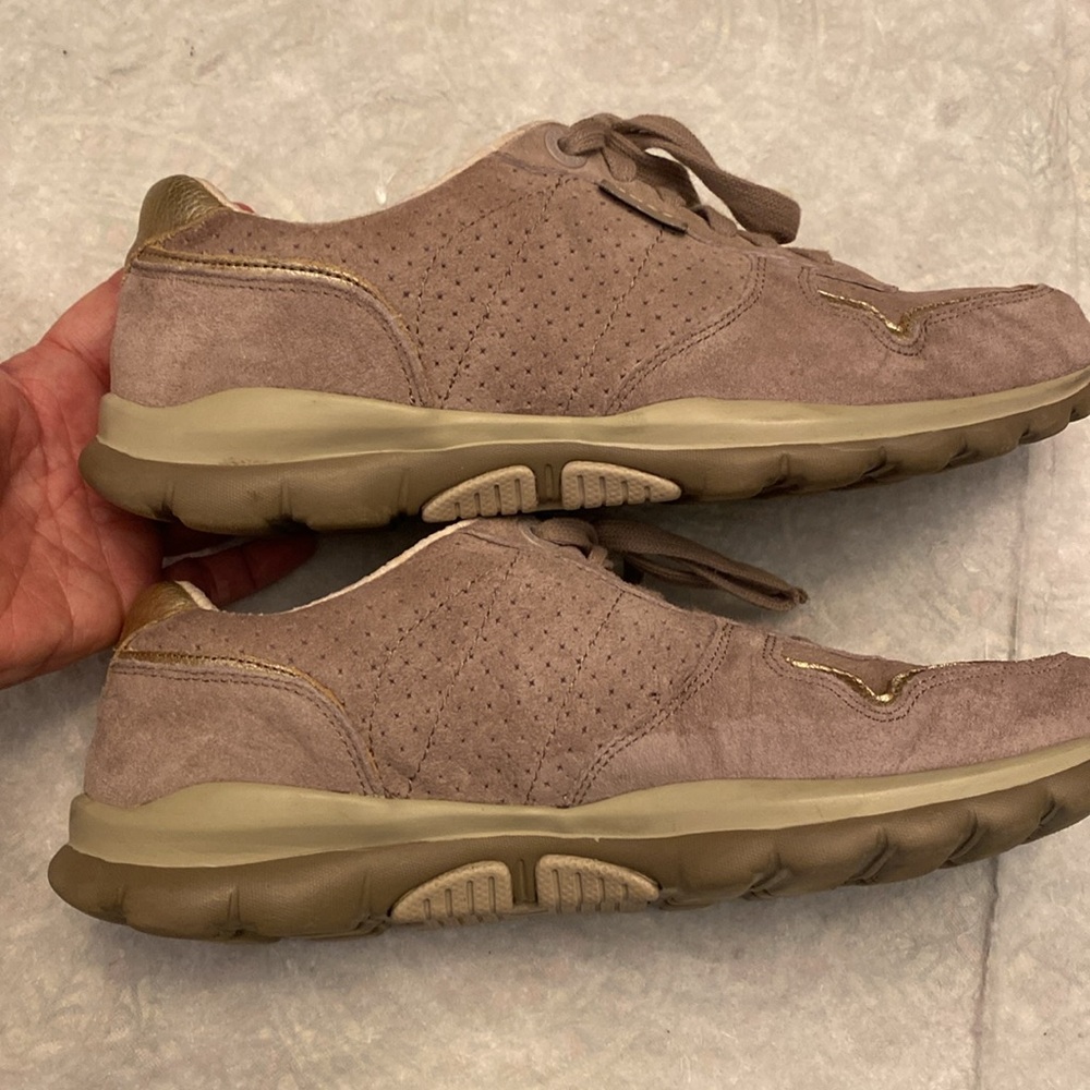 Taos 8.5 suede leather sneakers with gold trim - Picture 6 of 11